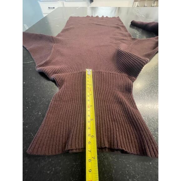 United States Sweaters Med chocolate brown ribbed turtle neck 100% Cotton - Picture 5 of 8